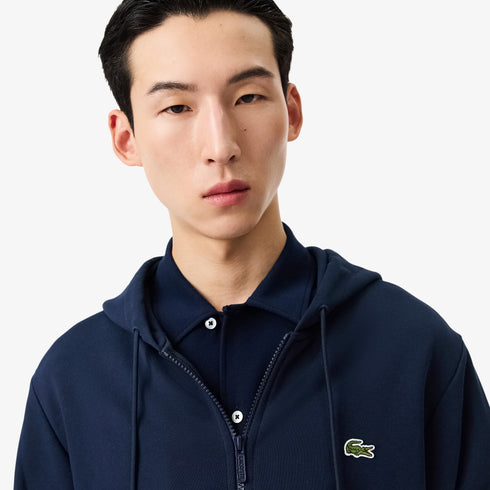 LACOSTE Classic Fit Zip-Up Fleece Sweatshirt Mens Apparel